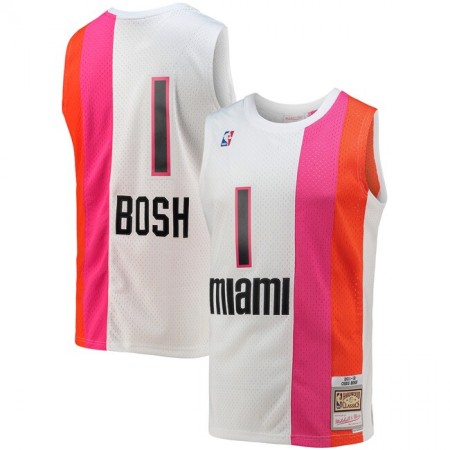 Herren NBA Miami Heat Trikot Chris Bosh 1 Mitchell Ness 2011-2012 Hardwood Classics Swingman
